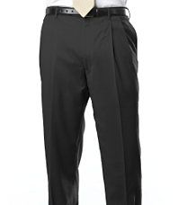 Signature Gold Pleated Trousers  Charcoal, Navy Stripe