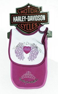 Harley Davidso​n® Girls Newborn 2 Pack Bib & Burp Cloth Gift Set 
