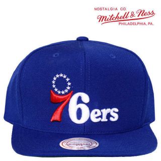 MITCHELL AND NESS snapback philadelphia 76ers solid blue white red 