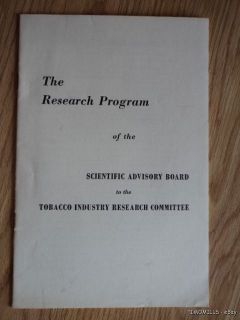   Industry Research Committee Pamphlet First TIRC Smoking Health Pub