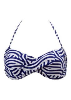 Home Womens Swimwear Striped Geo Print Twisted Bandeau Bikini Top