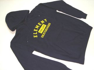 ELEMENT SKATEBOARDS HOODED SWEATSHIRT ( FOR LIFE ) NAVY MADE IN USA