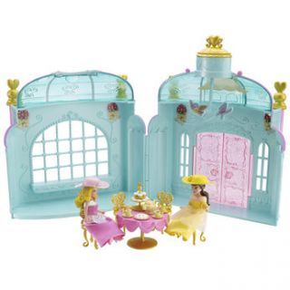 Includes Sleeping Beauty and Belle dolls in tea party attire Play tea 