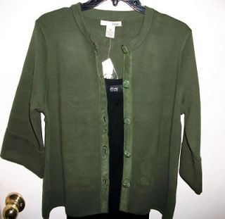 NEW NWT R$78 womens Evie 3/4 Sleeve knit Sweater Jacket Henry NY 