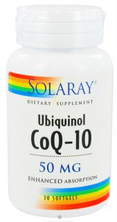 Solaray   Ubiquinol CoQ 10 50 mg.   30 Softgels Enhanced Absorption
