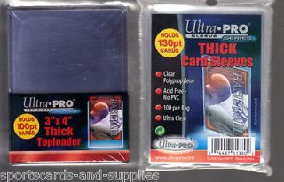   Pro Thick 100 pt Toploader Jersey Card Holders AND 100 130pt Sleeves