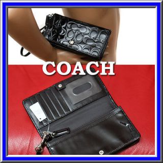 158 COACH CC BLACK PATENT LEATHER WALLET / EVENING BAG w/ Price Tag