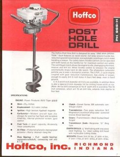 Hoffco Post Hole Drill PH 966 H sell sheet 1970