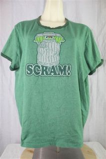  Juniors 2XL 3XL Sesame Street Oscar The Grouch Scram Green SS T shirt