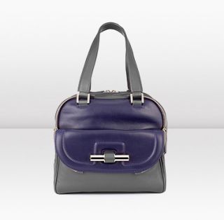 Jimmy Choo  Justine S  Soft Shiny Calf Leather Top Handle Handbag 