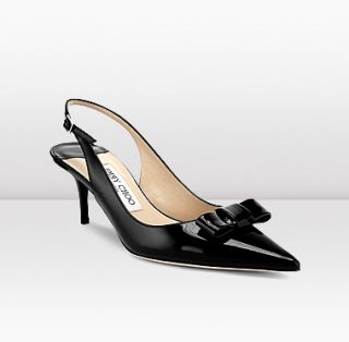 Jimmy Choo  Mara  Patent Pointy Toe Pumps With Bow Detailing 