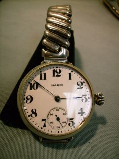 Marked Marne.Swiss made 15 jewels.Nickel silver  1910 unisex watch.