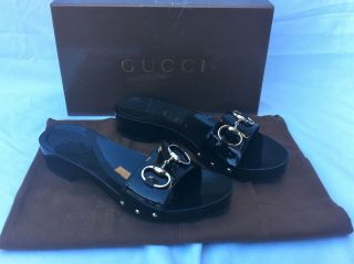 Brand New In Box GUCCI Gwen Low Clog Black Size 38   Italy