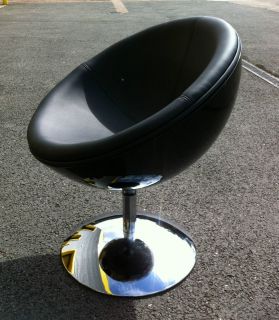Half Moon Chair, Black, High Gloss, Fibreglass, Designer, Kitchen, Bar 