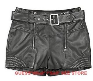 NWT $148 GUESS Shorts Leather Pants Short w Belt Sz 23 24 25 26 XS S 