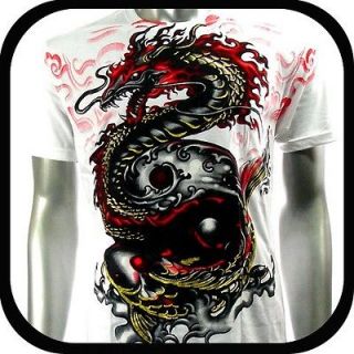  Shirt Tattoo Dragon Koi Fish AW52 Sz M L XL XXL Graffiti Biker