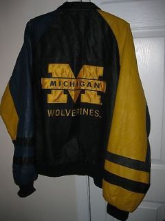 Michigan Wolverines Leather Jacket XL Great Shape   Show your Pride