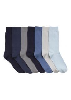 Matalan   7 Pack Plain Socks Light Blue