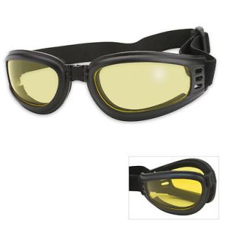 Nomad Black Frame Goggles w/Folding Yellow Lens   New