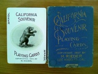 1907 Deck California Souvenir Playing Cards by M. Reider LA California 