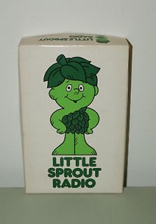 1970s Green Giant LITTLE SPROUT Solid State Transistor Radio in Box