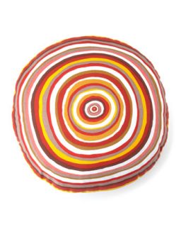 Petal Geometric Round Pillow Case, Red   