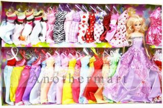   Dress Clothes Gown & Shoes Accessories for Barbie Doll 100 Items