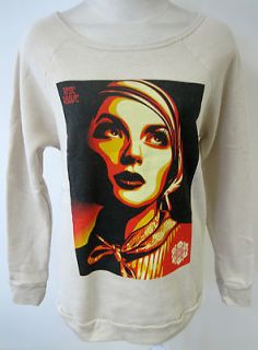 OBEY CLOTHING RISE ABOVE WOMENS CREWNECK SWEATSHIRT SOVIET MURAL ART 