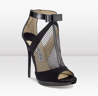 Jimmy Choo  Callie  Soft Suede, Shiny Patent and Glitter Mesh 