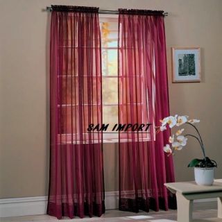 Pcs. Sheer Voile Window Panel curtains 20 different colors Brand New 