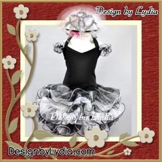 388Z CROWN   Black Back X National Pageant Wedding Cupcake Dress 2 3Y