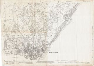 Teignmouth   old Devon map 110 7 1933