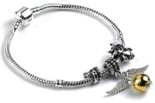Harry Potter Golden Snitch with Hedwig & Snake Charms & Bracelet UK 