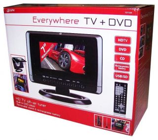 GPX TD730B 7 Portable DVD Player/ TV 1080i HD LCD Television TD 730B
