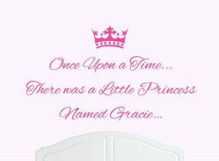 Once Upon a Time Princess Gracie Wall Sticker Decal Bed Room Art Girl 