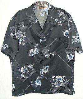   Triumph of California Black Hawaiian Luau Lounge Shirt Chest 46
