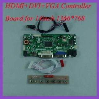 HDMI+VGA+DVI+Audio LCD controller board for 14inch HSD141PHW1 1366*768 