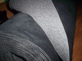 SUEDE Headliner FOAM BACKED Upholstery Fabric JET BLACK 60 wide 