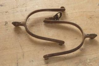 ANTIQUE IRON SOLDIER SPURS MILITARY HORSE STIRRUPS WITH SPURS 1800S