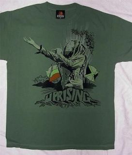 Bob Marley Uprising olive green t shirt large and 1x Zion Rootswear 