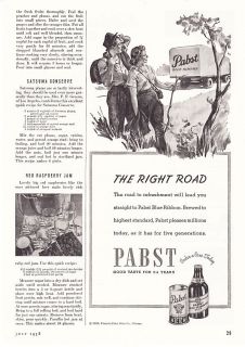1938 Pabst Blue Ribbon Beer The Right Road promo ad