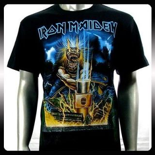 Iron Maiden Heavy Metal Men Rock Punk T shirt Sz L Biker Rider Ir10