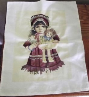 JAN HAGARA COMPLETE EMBROIDERED PILLOW FACE DOLL & GIRL