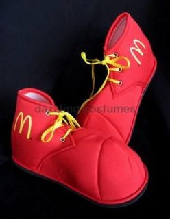 10 ronald mcdonald red clown shoes adult / child costume accessory 