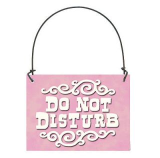 DO NOT DISTURB SIGN Door Hanger Wood Pink Cottage Chic