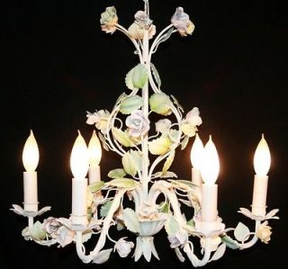 a49 Decorative Chic Italian Vintage Floral Shabby Flower Chandelier 