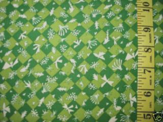 Blank Quilting Matisse Green Check Squares Peace Doves