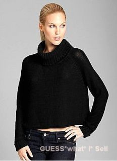 NWT $118 MARCIANO GUESS Sweater Mixed Rib Knit Tunic Cowl Neck High 