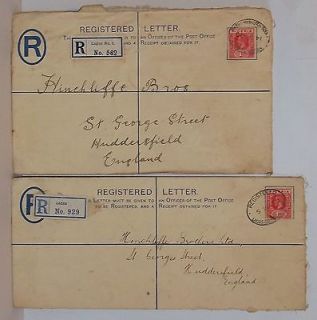 1920 LAGOS SOUTHERN NIGERIA KGV 2d REGISTERED COVERS to ENGLAND (2)
