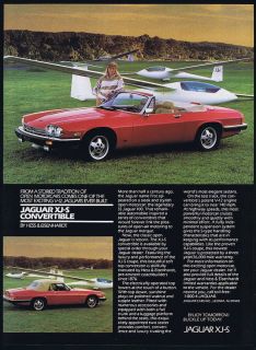 1987 Jaguar XJ S XJS Convertible Glider Plane Ad